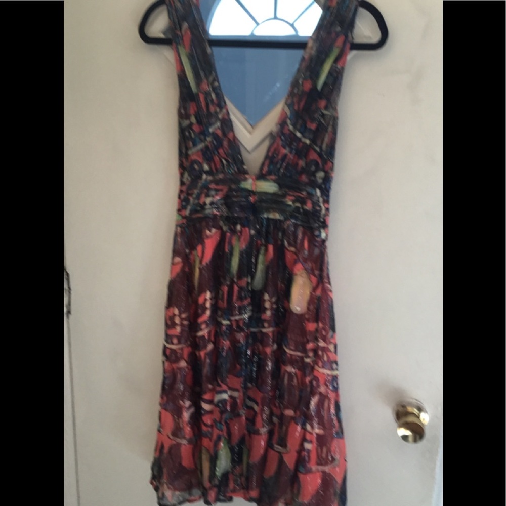 plunging neckline  silk dress